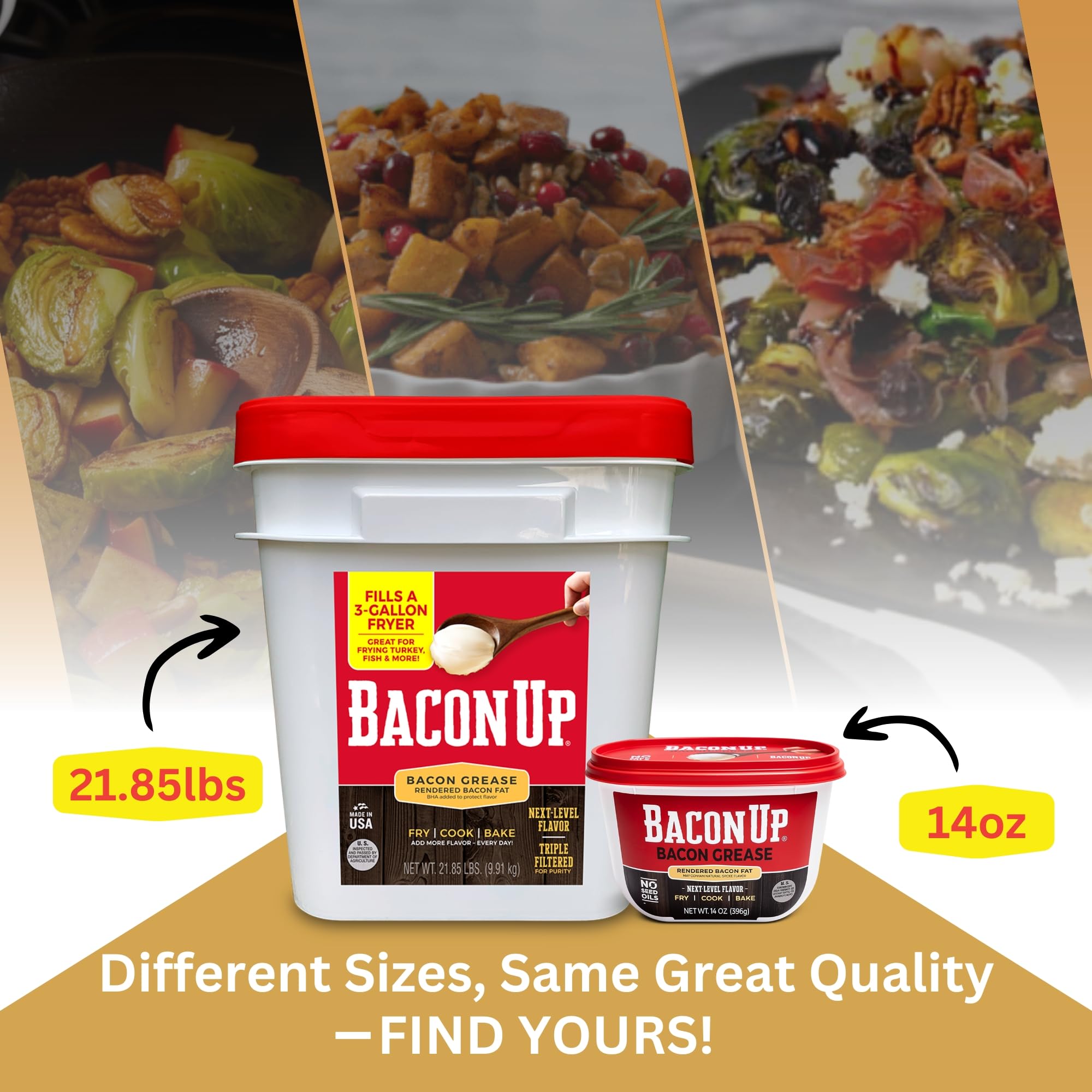 Bacon Up tarrinas en cocina mostrando uso cotidiano y conveniencia