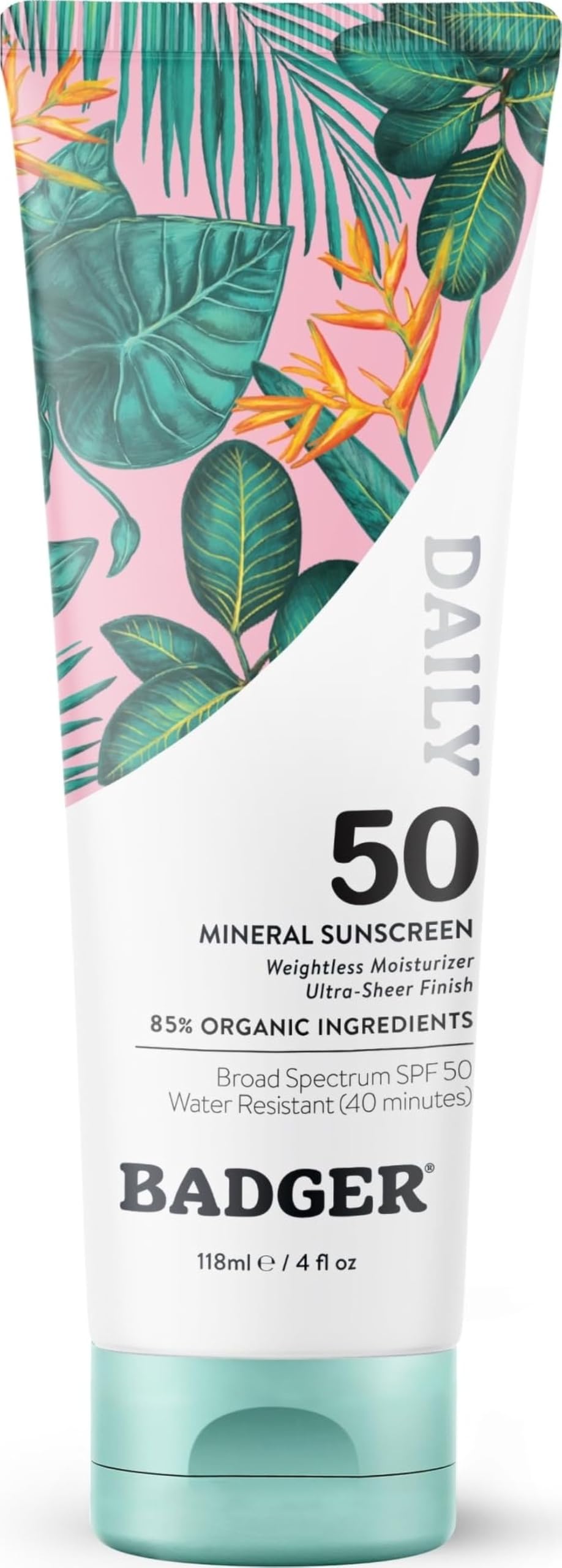 Badger envase frontal 118 ml mostrando diseño y SPF 50