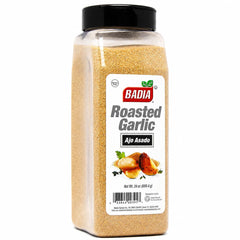 Badia ajo asado frente del envase mostrando tamaño y resealable