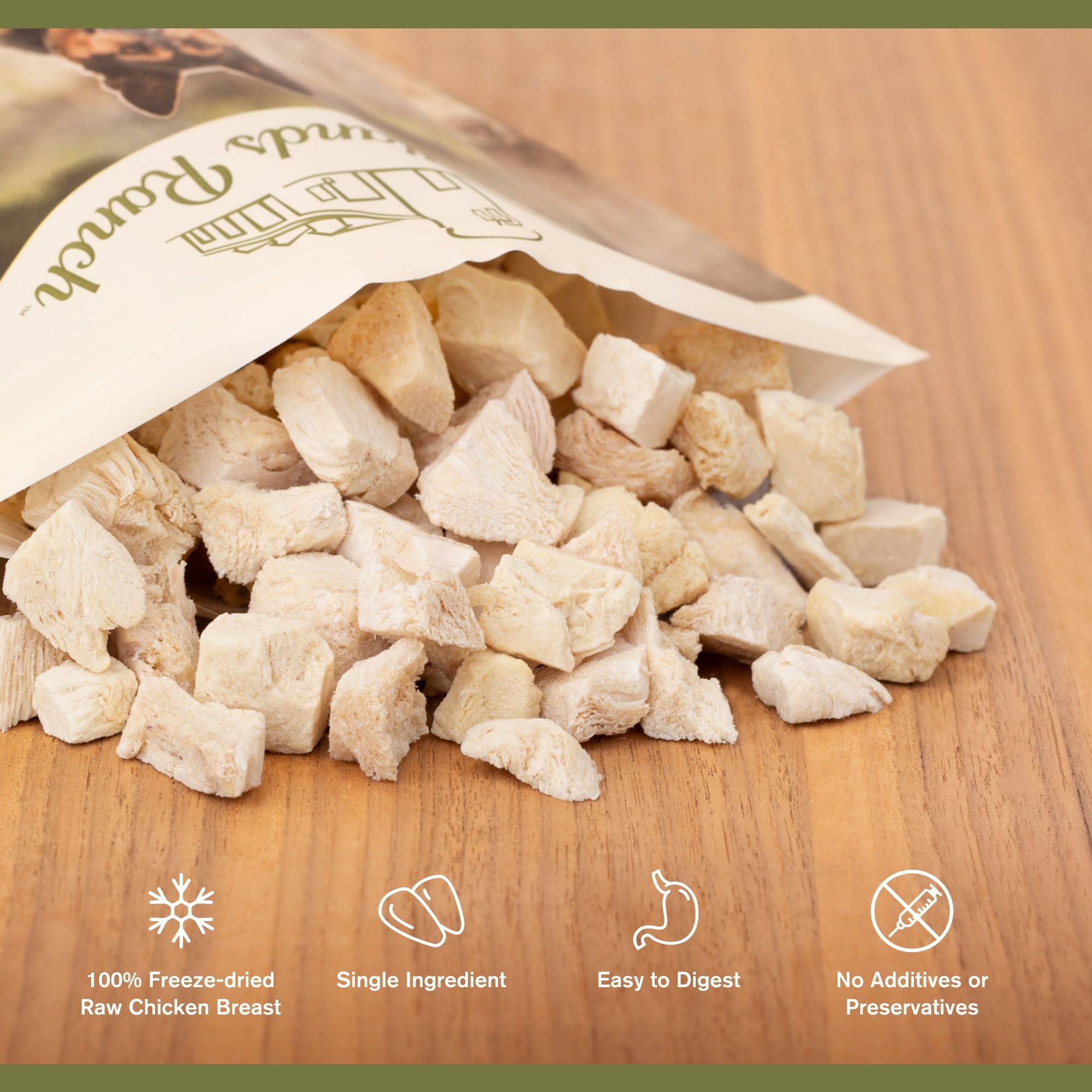 BADLANDS RANCH etiqueta con ingredientes, única fuente de proteína