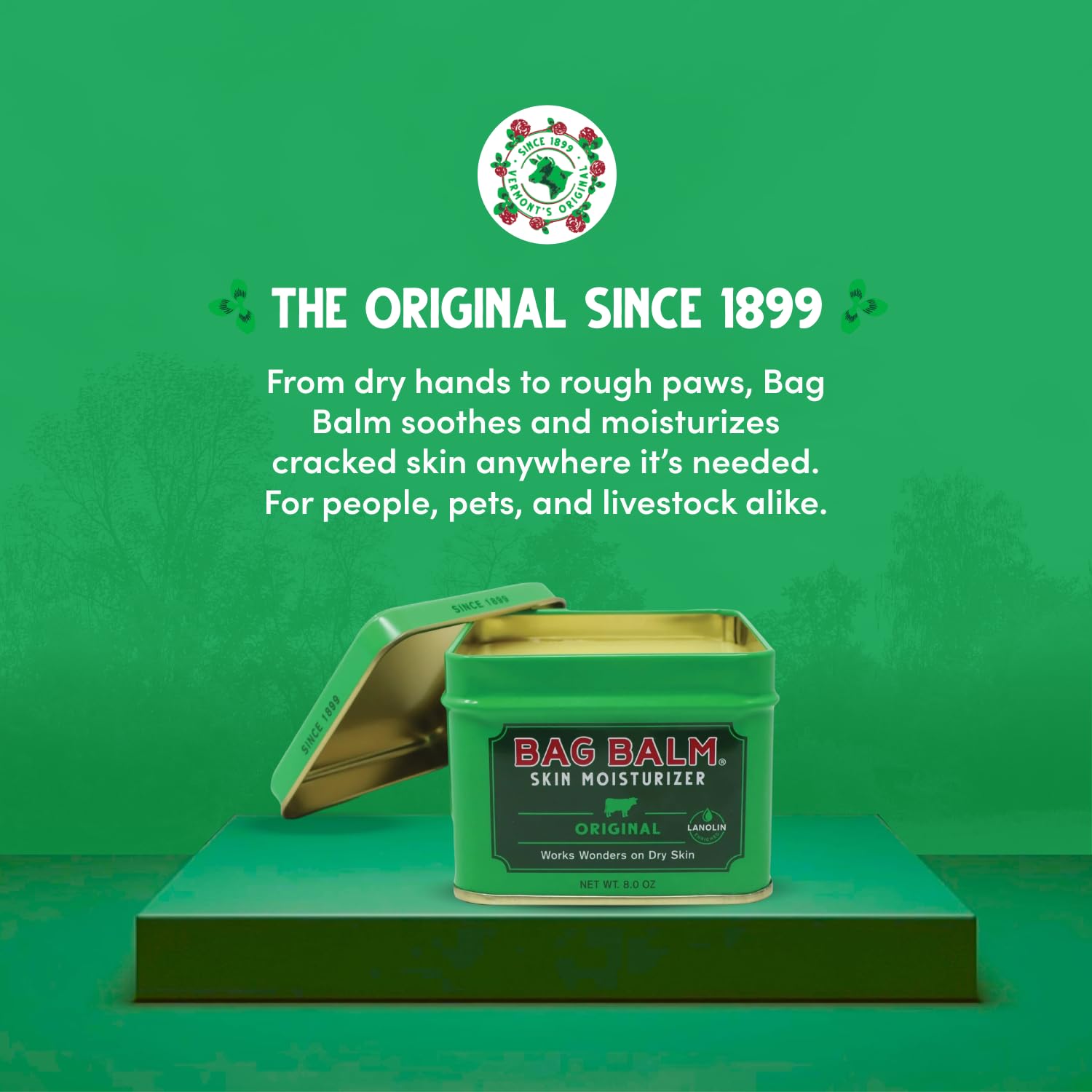 Bag Balm etiqueta con ingredientes simples y seguridad para mascotas