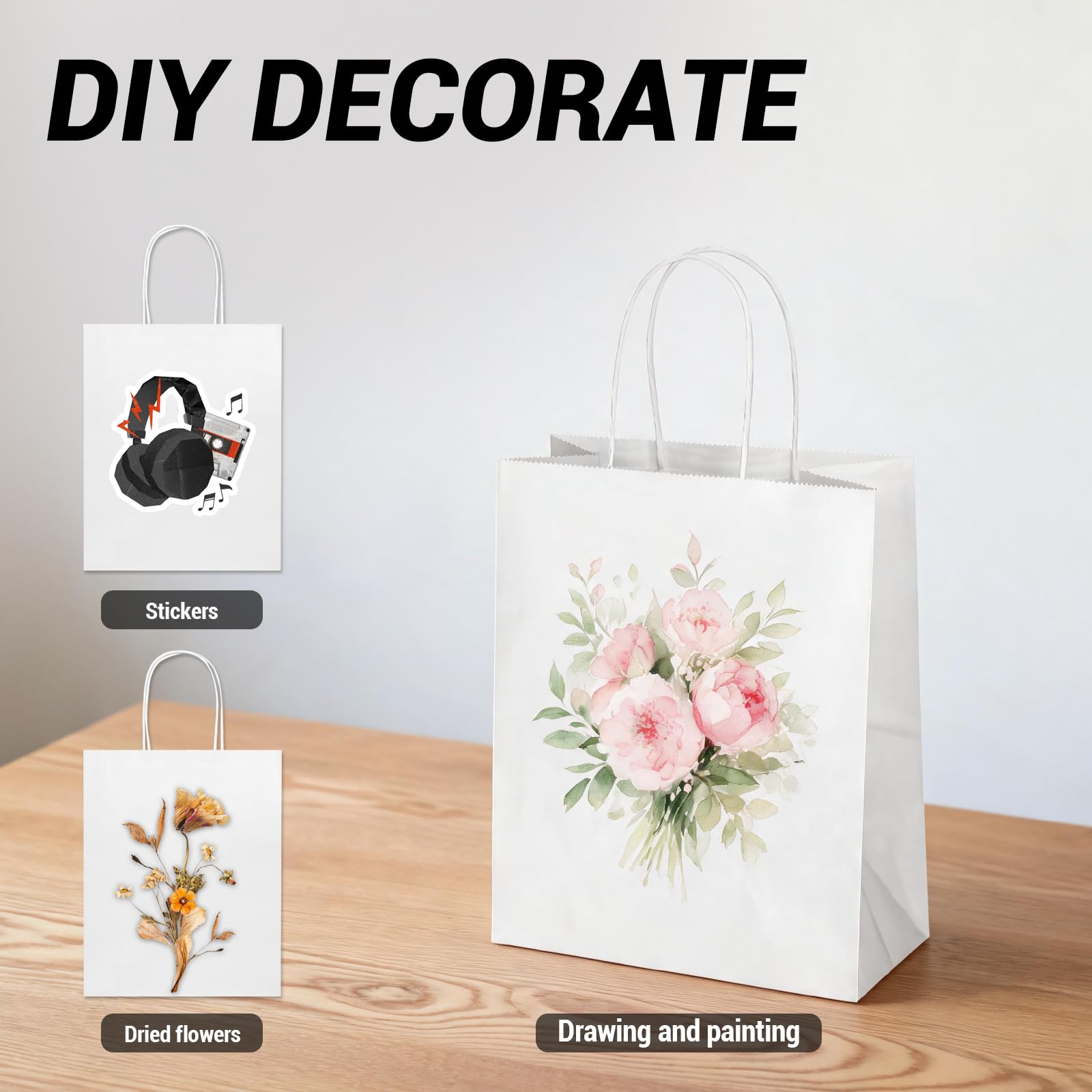 bagmad bolsa decorada con etiqueta y sello, ideal para personalizar regalos