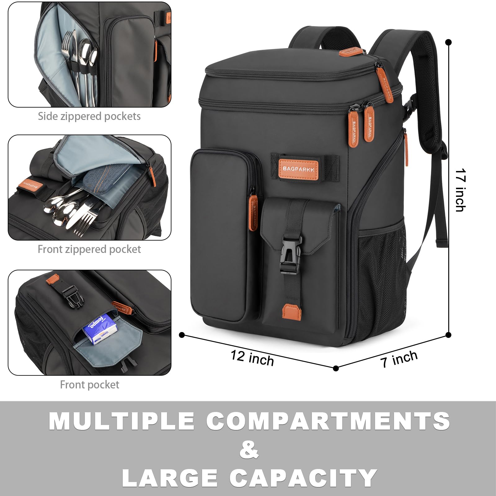 BAGPARKK padded back and adjustable straps providing carry comfort on hikes