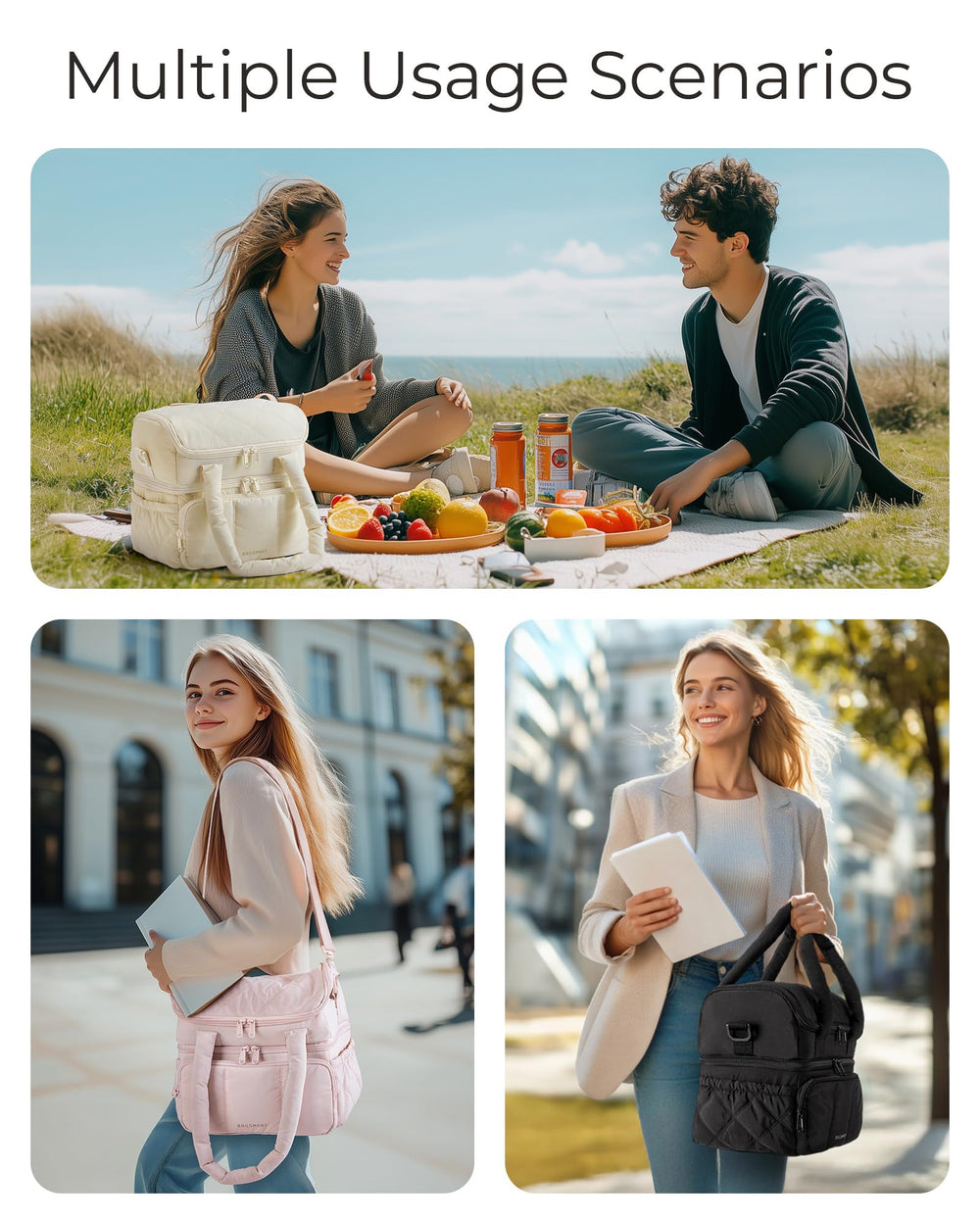 BAGSMART bolsillo delantero para cubiertos y accesorios organizados
