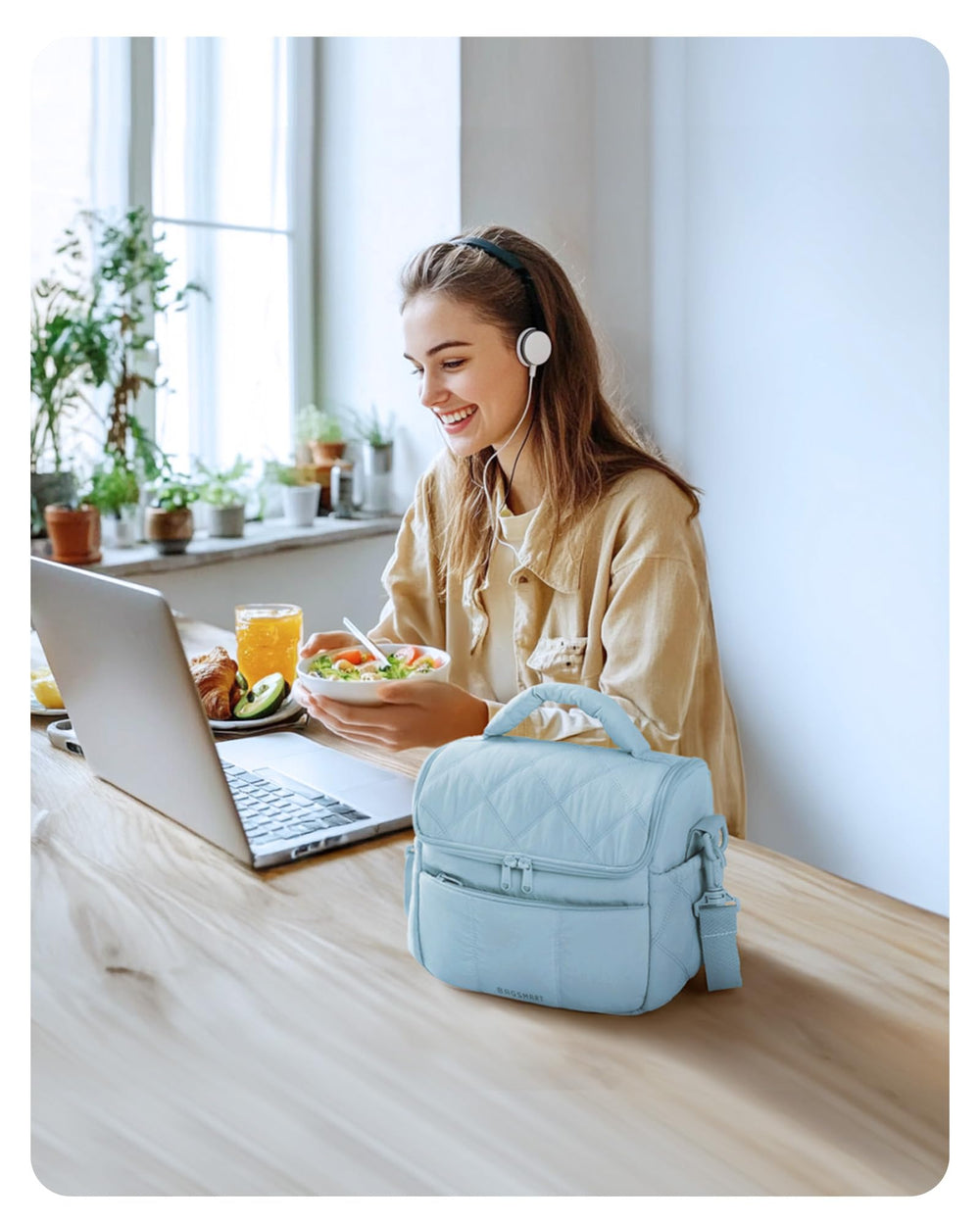 BAGSMART correa ajustable y asa acolchada para transporte cómodo