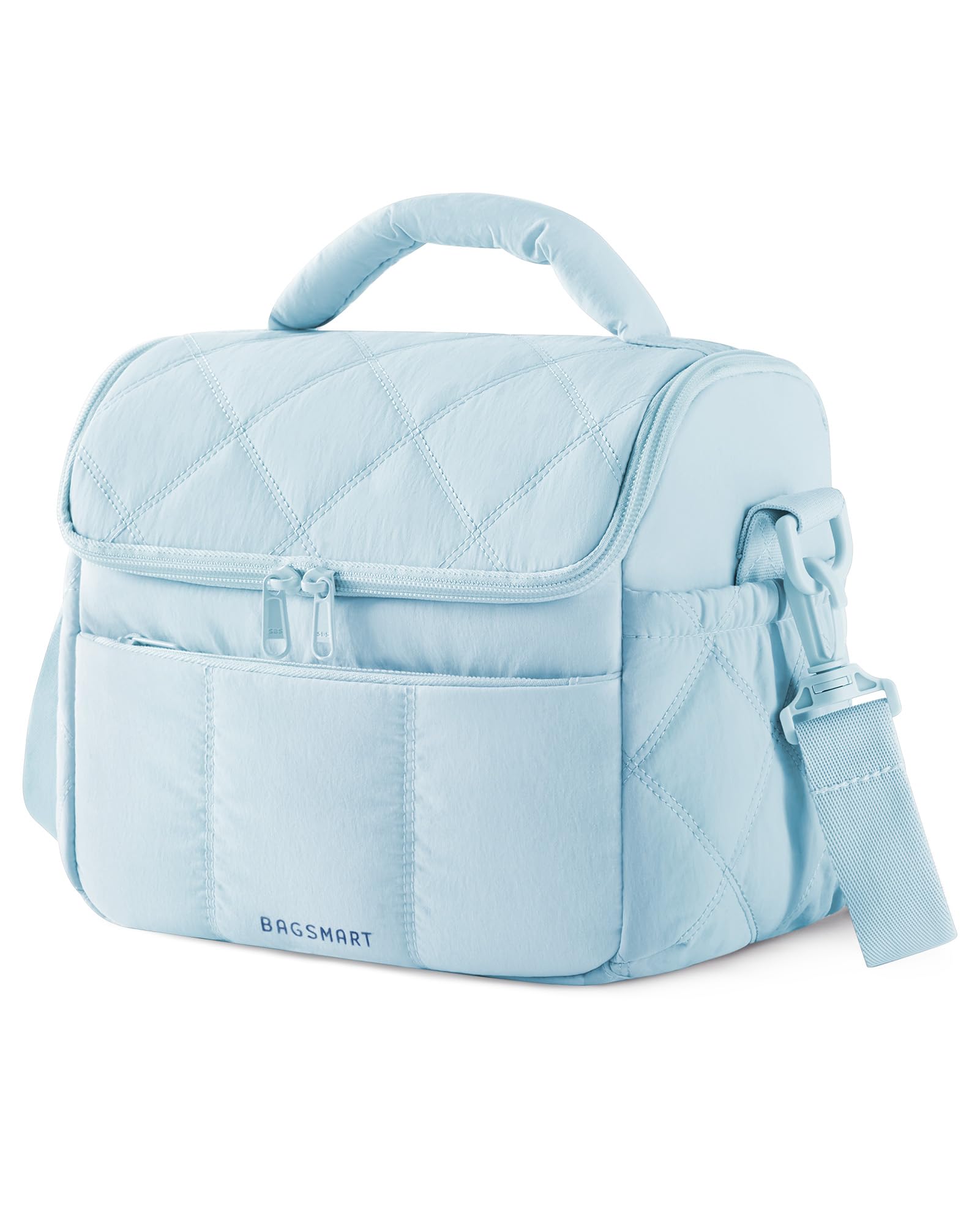 BAGSMART vista frontal azul claro mostrando diseño elegante y práctico