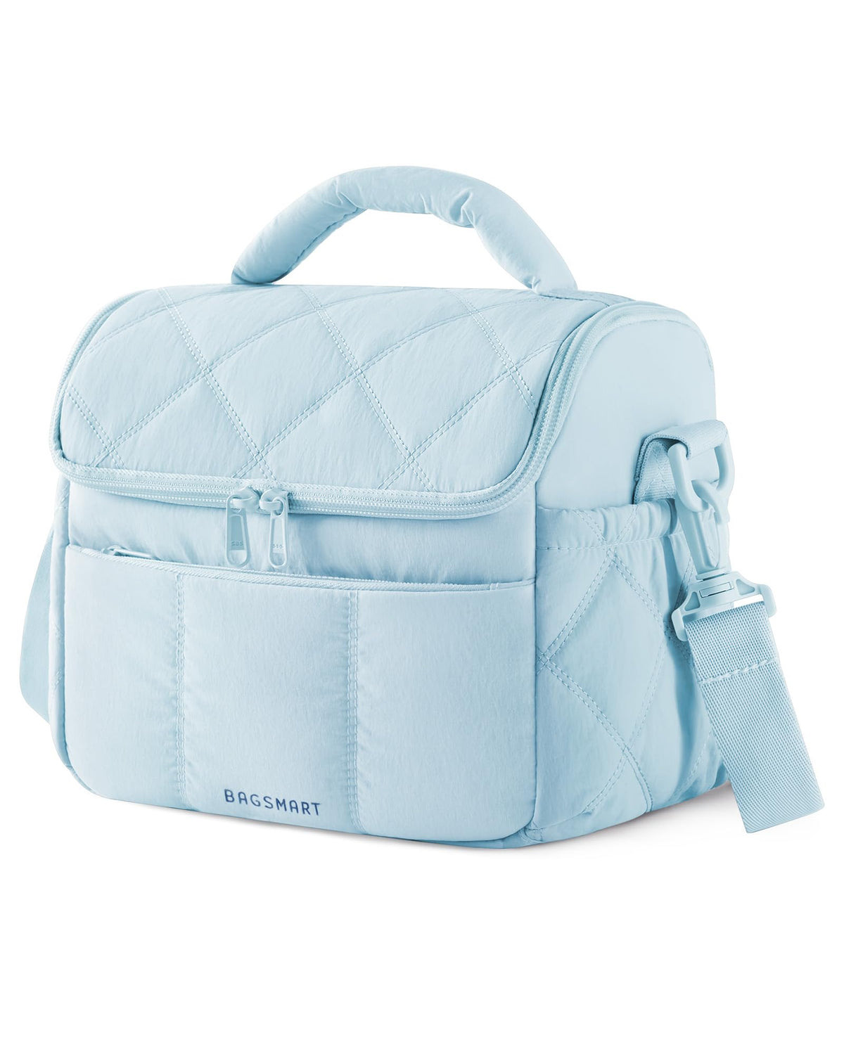 BAGSMART vista frontal azul claro mostrando diseño elegante y práctico