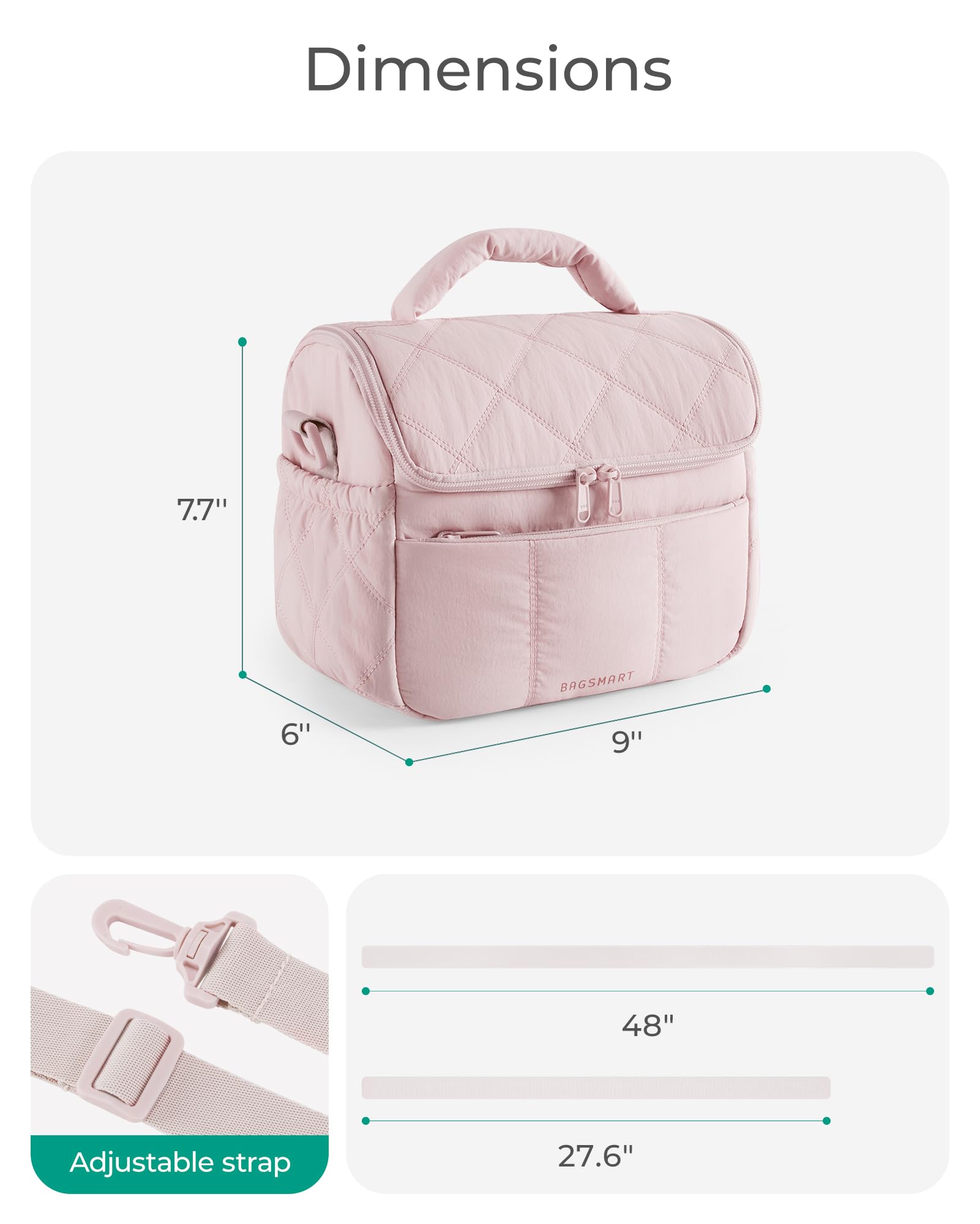 BAGSMART interior con forro PEVA que facilita limpieza y seguridad