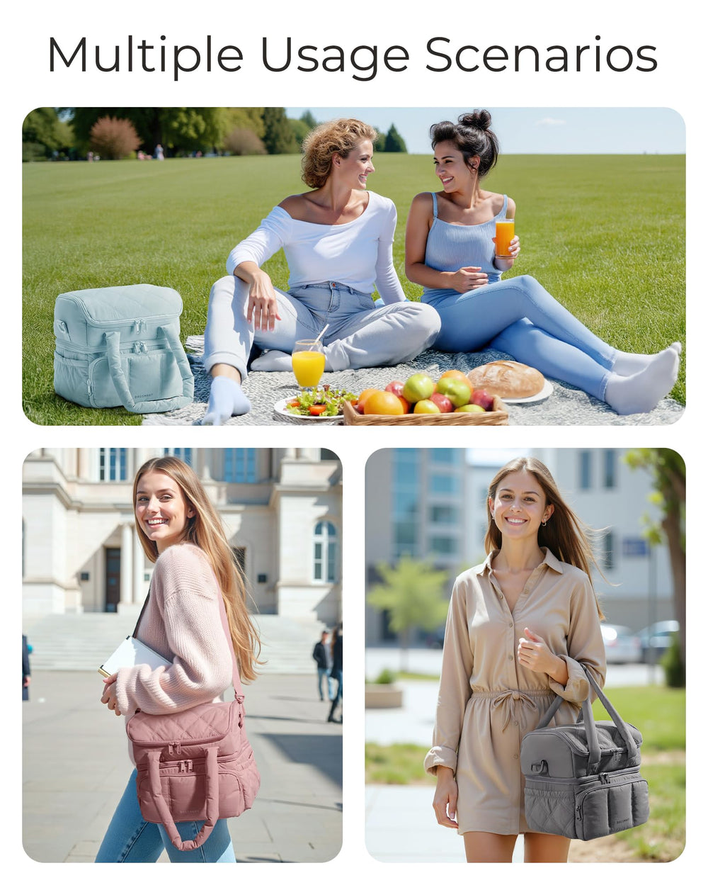 BAGSMART correa acolchada ajustable para transporte cómodo
