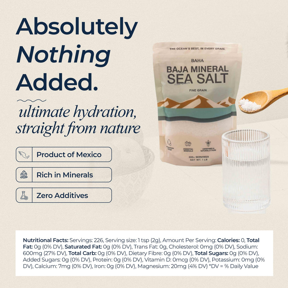 Baha Sea Salt cuchara medidora con sal, dosificación precisa y control