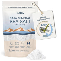 Baha Sea Salt bolsa frontal mostrando marca y tamaño, calidad para cocina