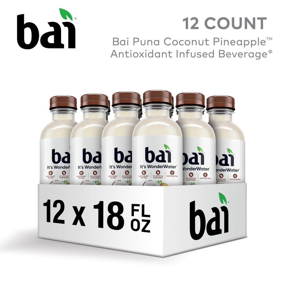 Bai pouring into glass highlighting hydration and vibrant tropical flavor benefit