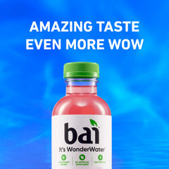 Bai bottle texture detail emphasizing crisp clarity and clean design