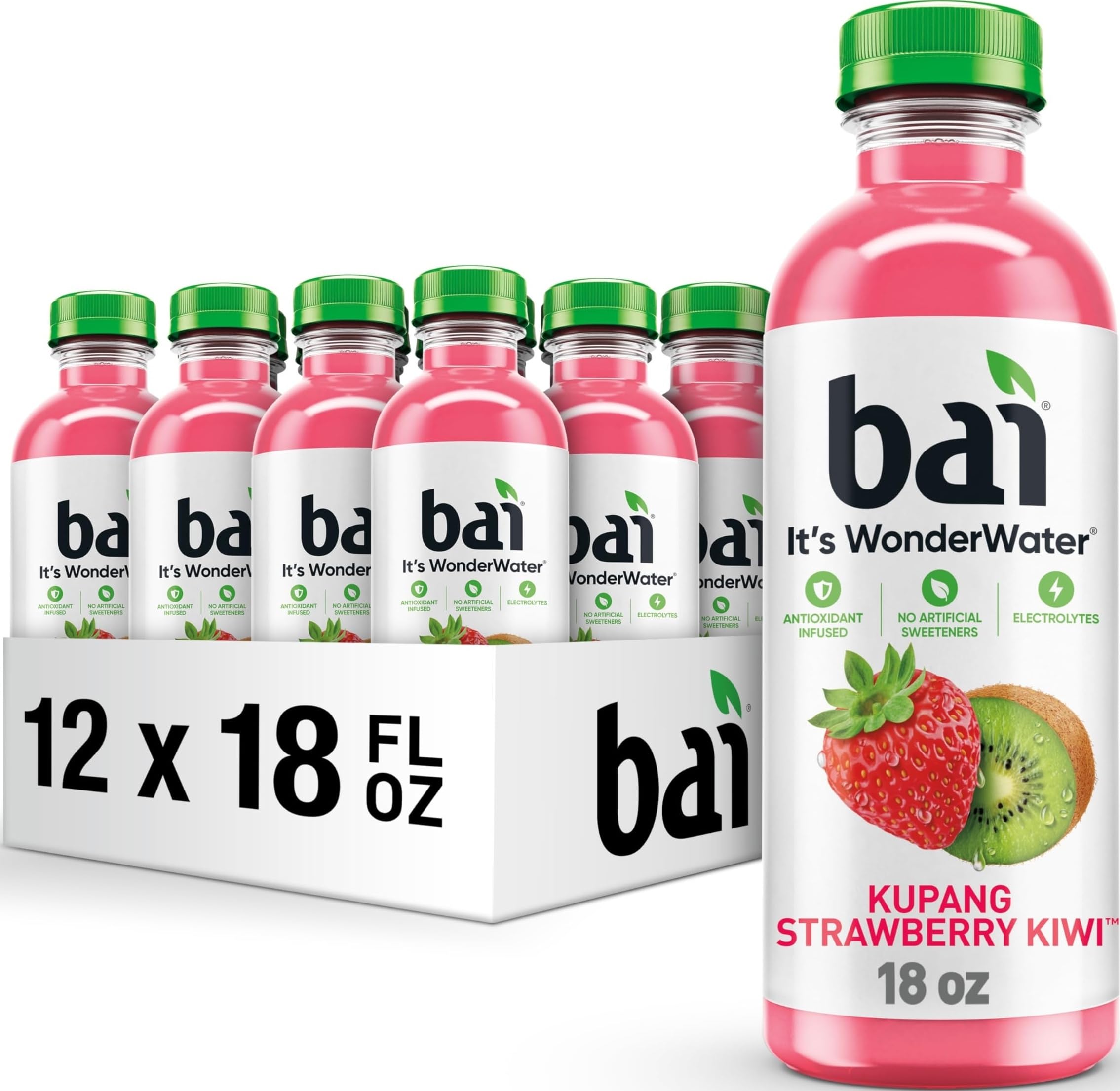 Bai front packaging showing strawberry kiwi flavor and refreshing appeal