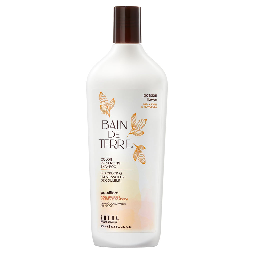 Bain de Terre envase frontal passion flower mostrando tamaño y etiqueta beneficios