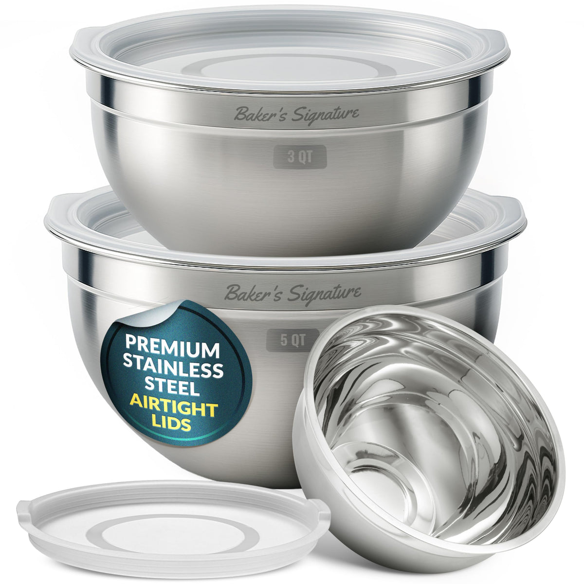 Baker's Signature cuencos frente empaquetados mostrando set completo y practicidad