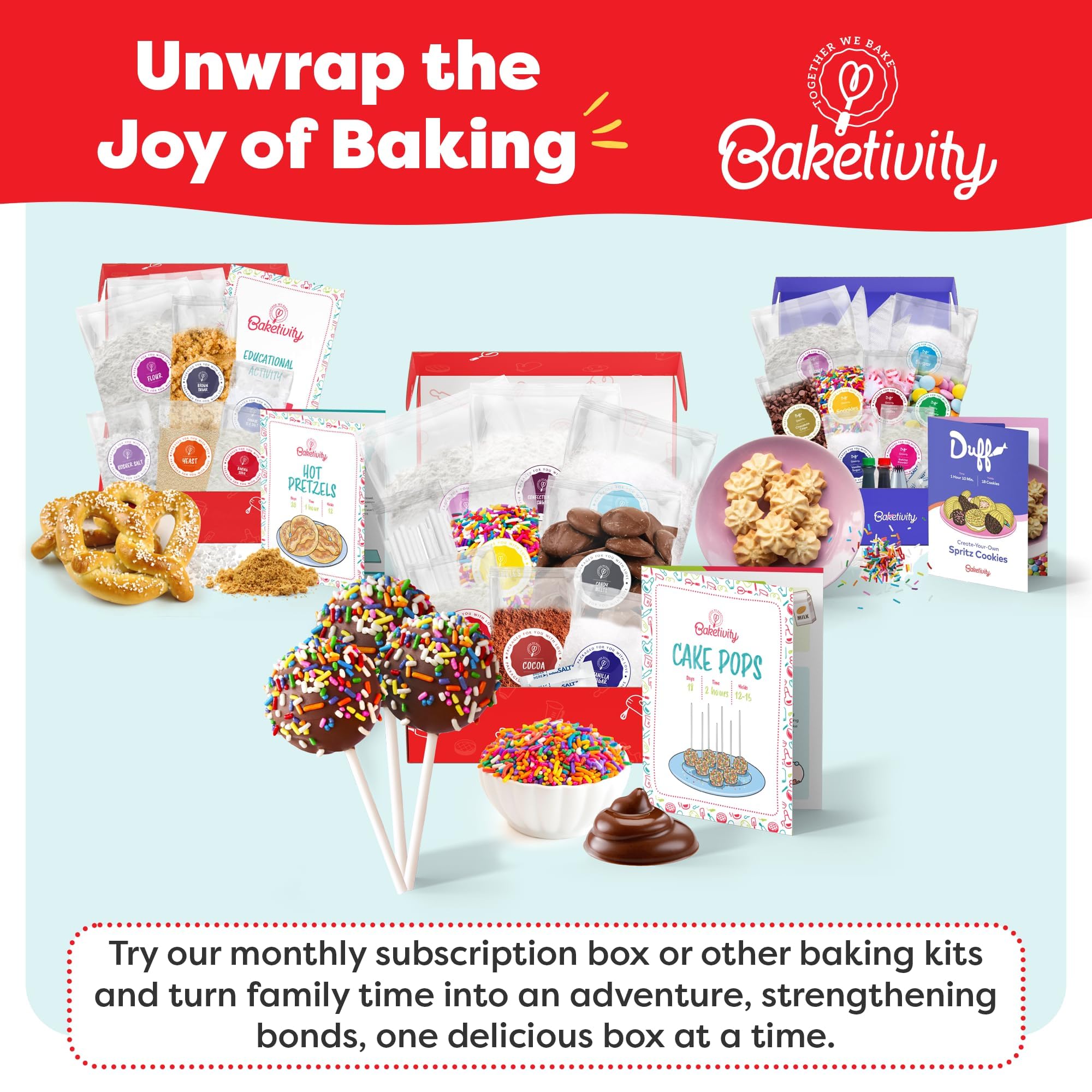 Baketivity bandeja de cake pops en mesa de fiesta, perfecta para celebraciones