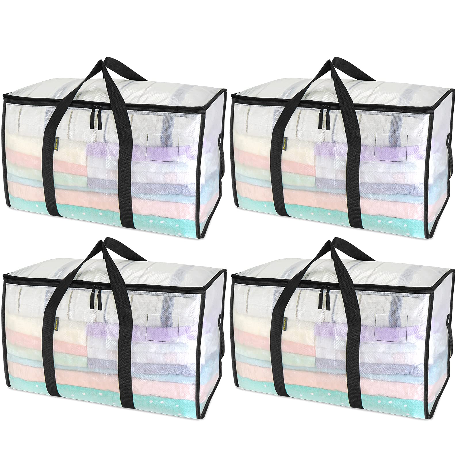 BALEINE front view of clear 4-pack shows durable storage and quick identification
