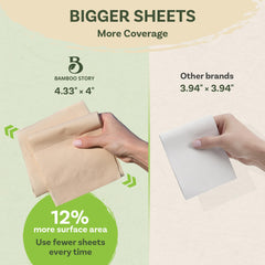 Bamboo Story persona usando el papel higiénico con sensación de confort