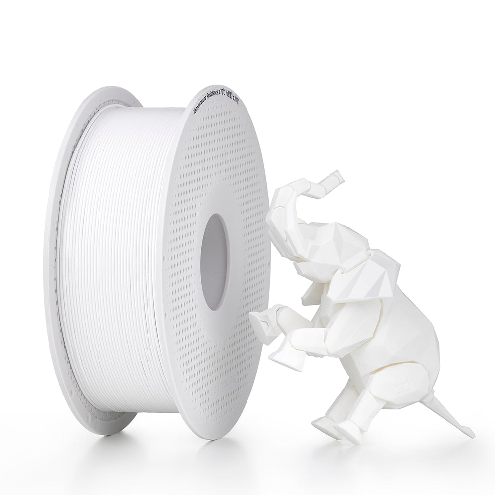 BAMBULAB front packaging showing white PLA spool and brand for reliable printing
