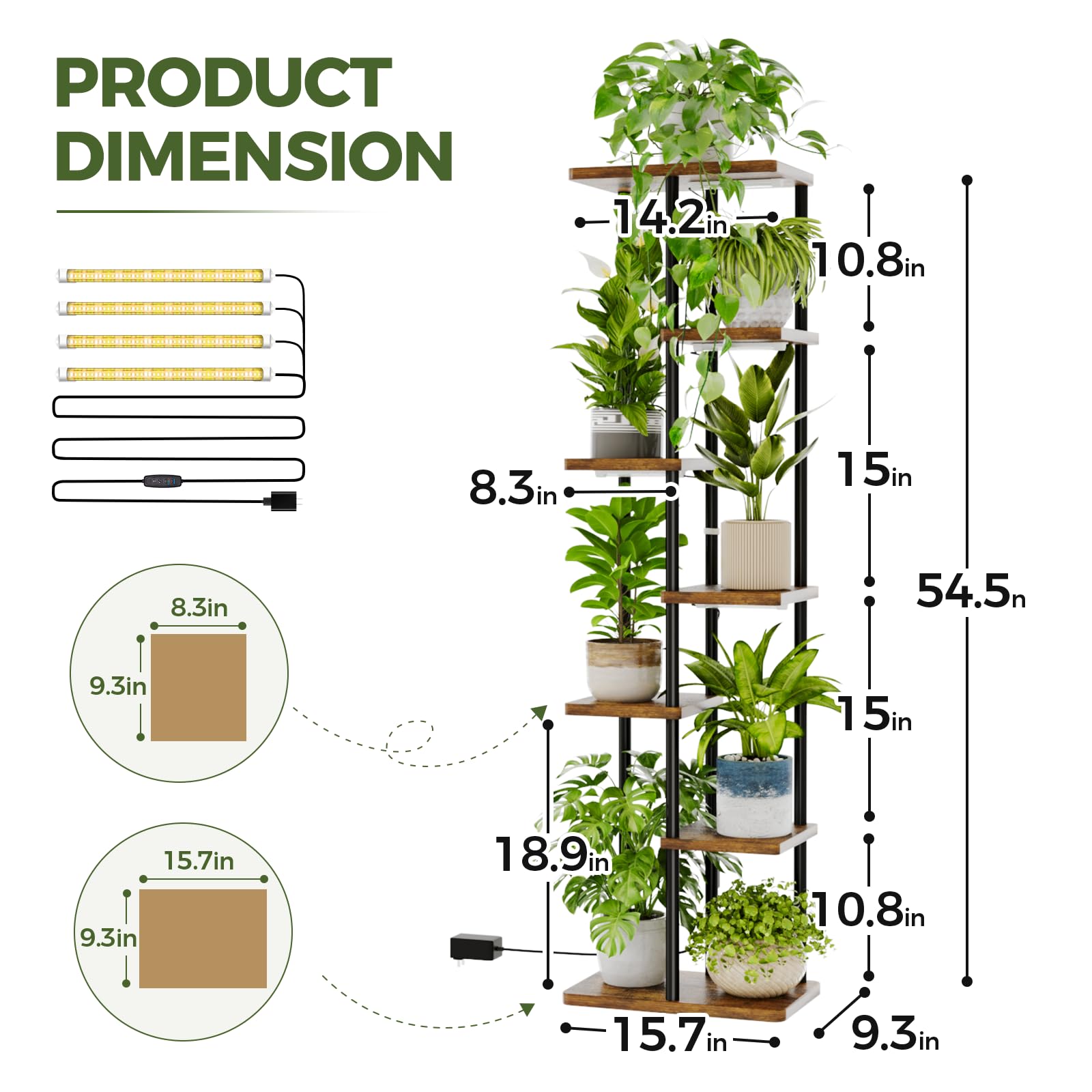 Bamworld primer plano del estante robusto que garantiza soporte seguro para macetas