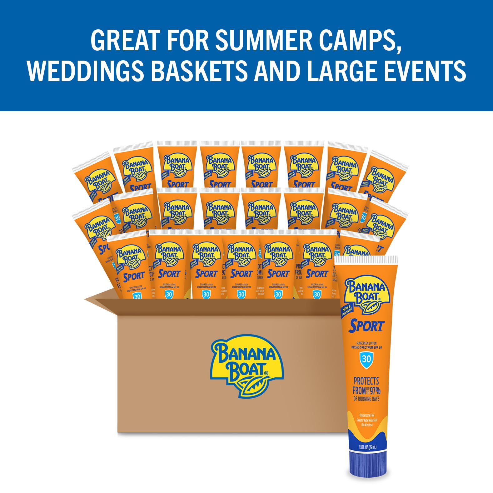 Banana Boat pack de 24 unidades ideal para equipos y eventos