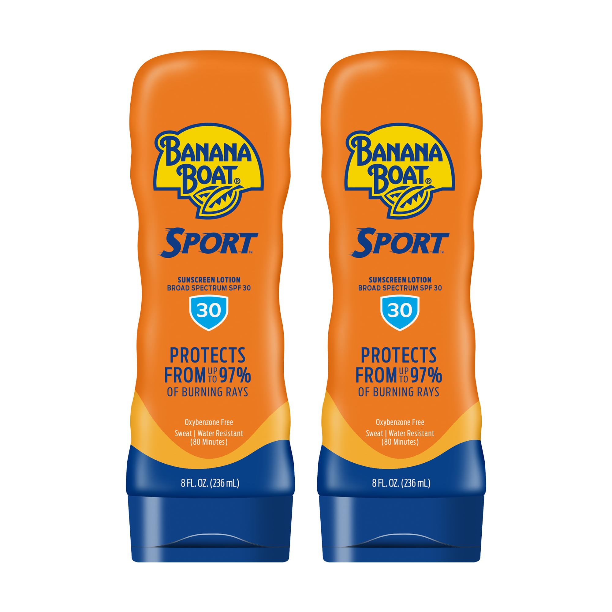 Banana Boat front packaging showing SPF 30 and twin pack benefit