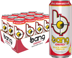 BANG lata frente Black Cherry Vanilla mostrando diseño y tamaño