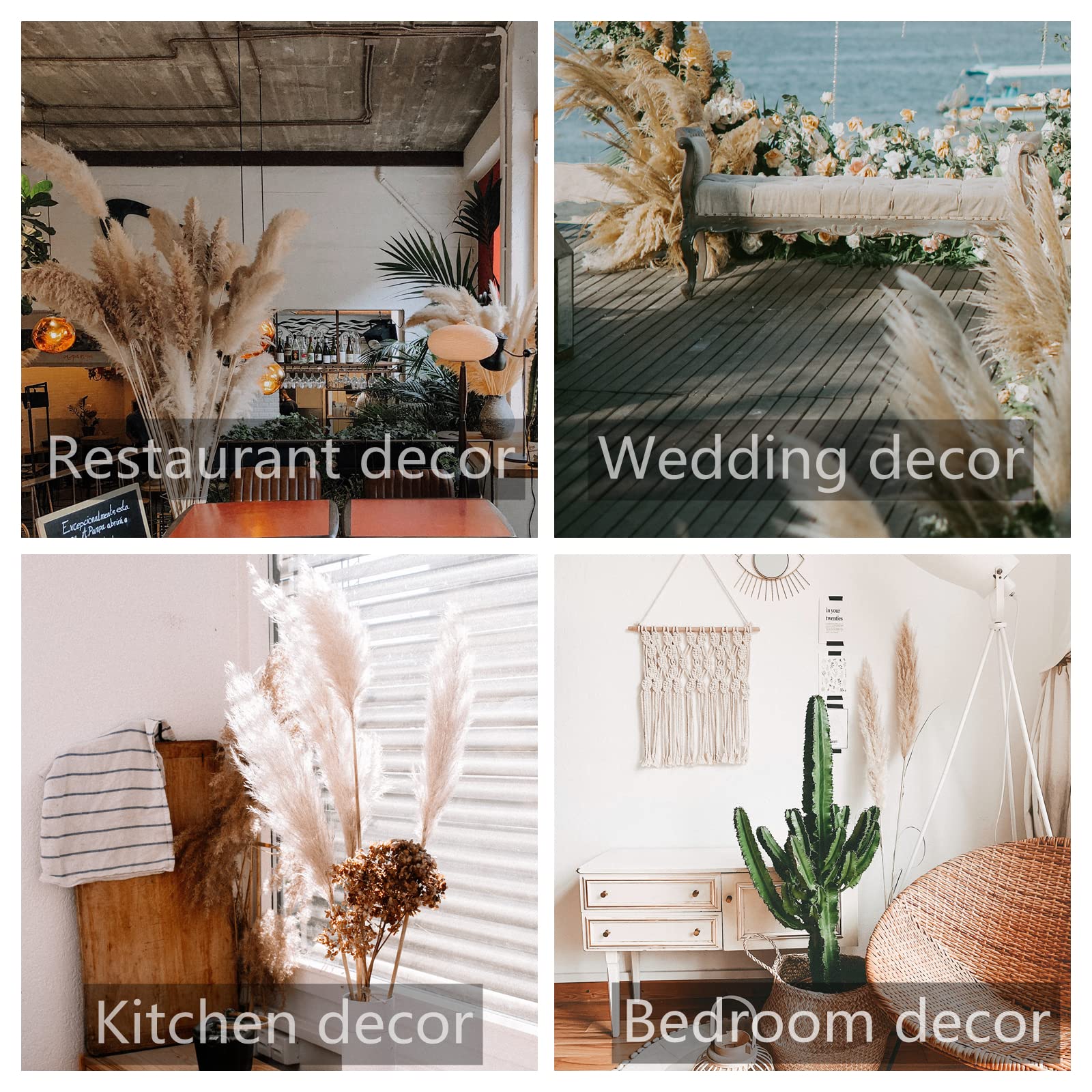 Bannifll corona hecha con pampas para decoración DIY y regalo