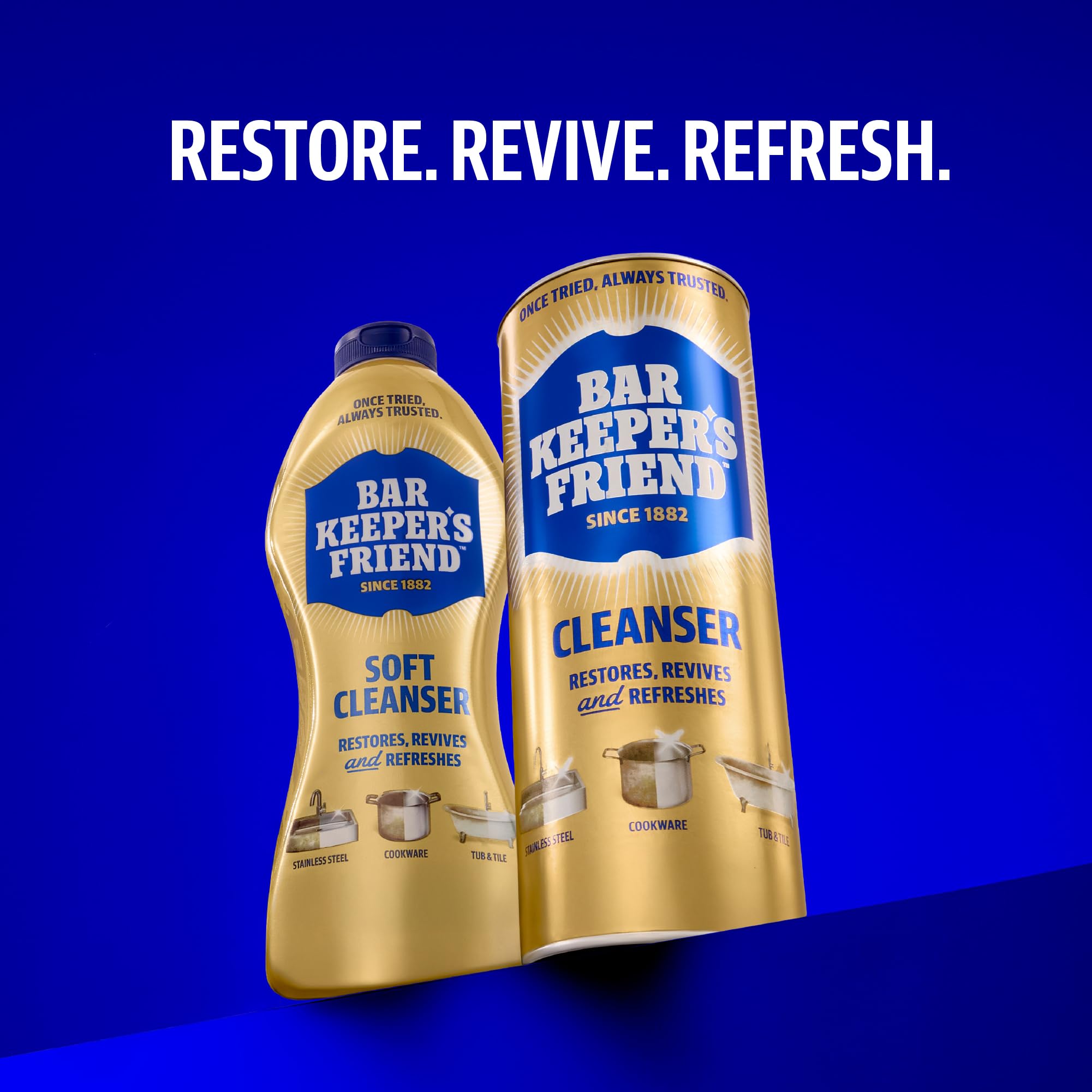 Bar Keepers Friend en cocina estilo realista, limpieza profesional doméstica