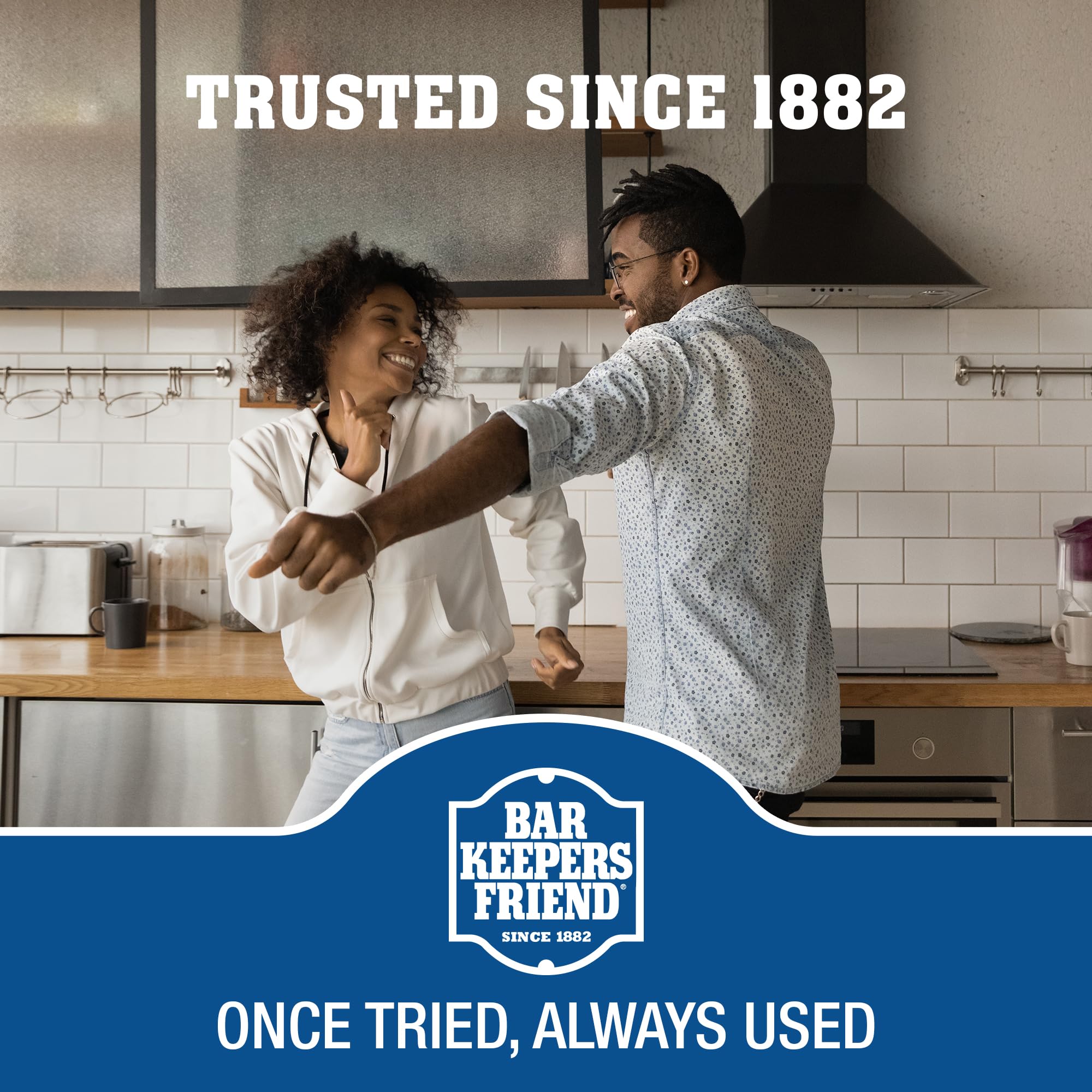 Bar Keepers Friend etiqueta con instrucciones claras, uso seguro y recomendaciones prácticas
