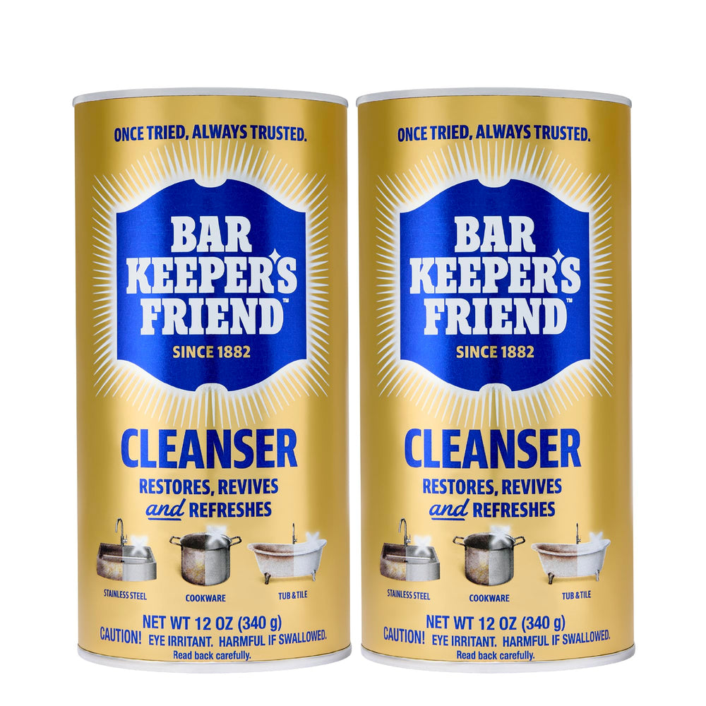 Bar Keepers Friend frente del envase muestra práctico y fácil de usar