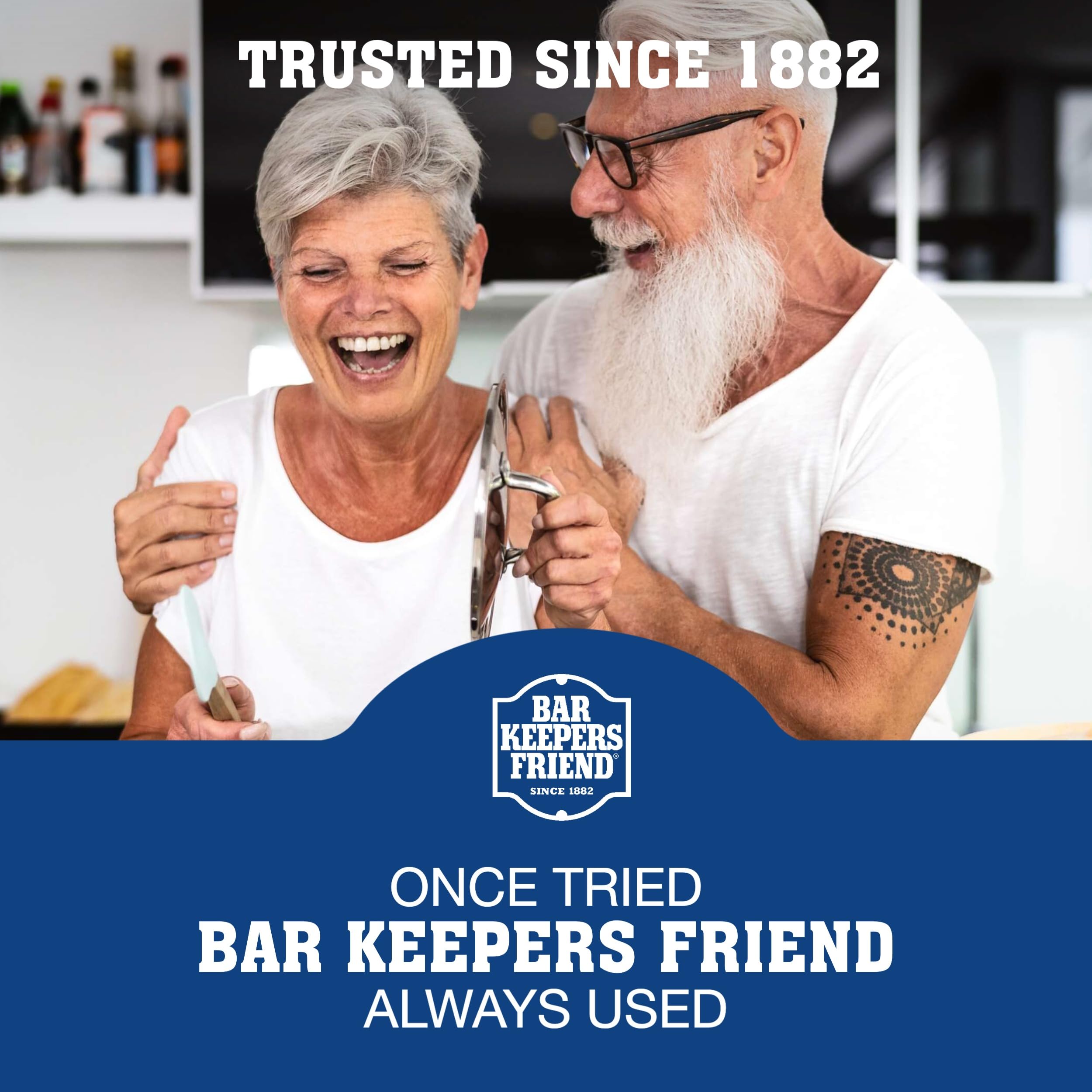 Bar Keepers Friend in kitchen lifestyle setting showing everyday countertop care benefit