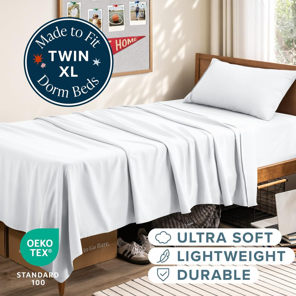 Bare Home fitted sheet edge detail with all-around elastic delivering secure fit