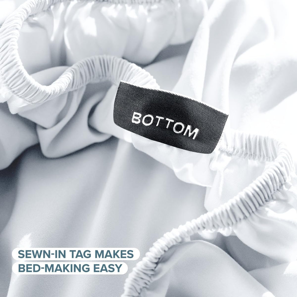 Bare Home flat sheet spread across bed demonstrating lightweight breathable comfort