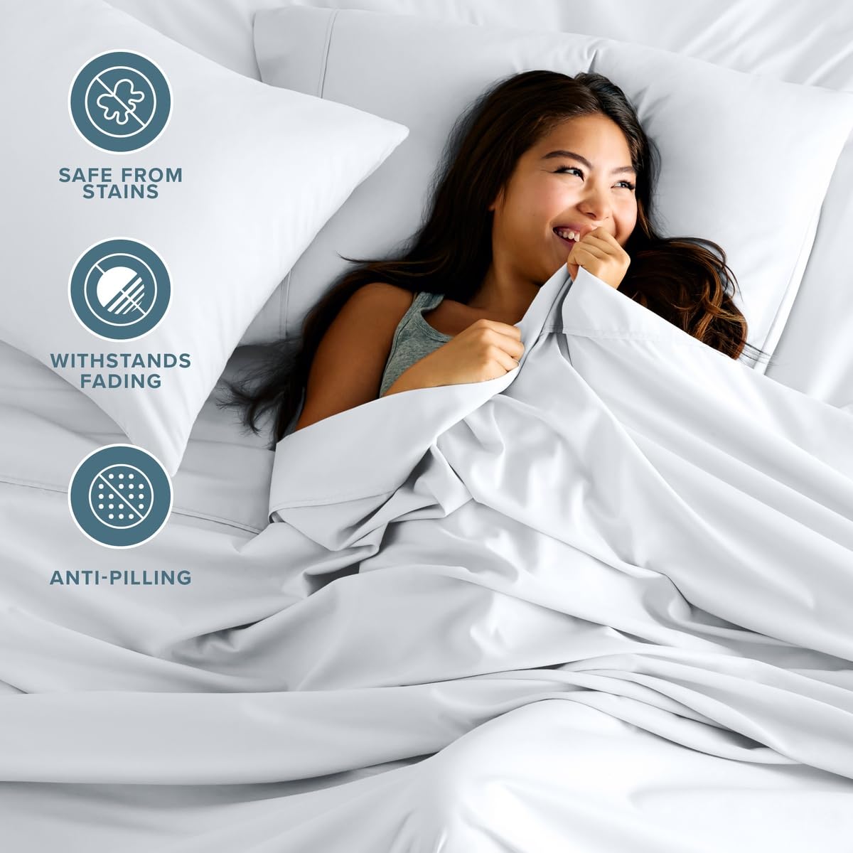 Bare Home pillowcase on pillow showing smooth finish and coordinated style