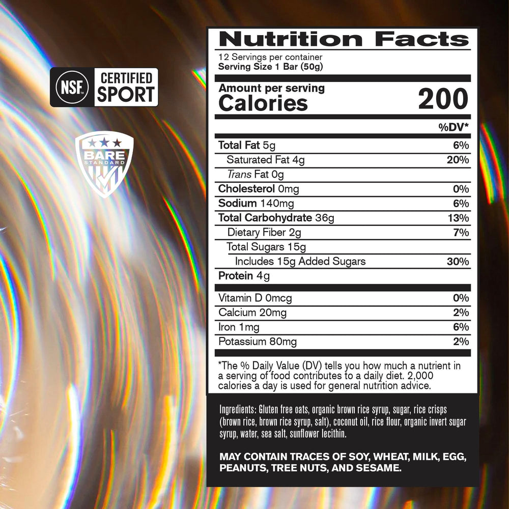 BARE PERFORMANCE NUTRITION close-up of oat texture highlighting slow-digesting carbohydrate benefit
