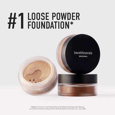 bareMinerals application with kabuki brush for buildable coverage benefit