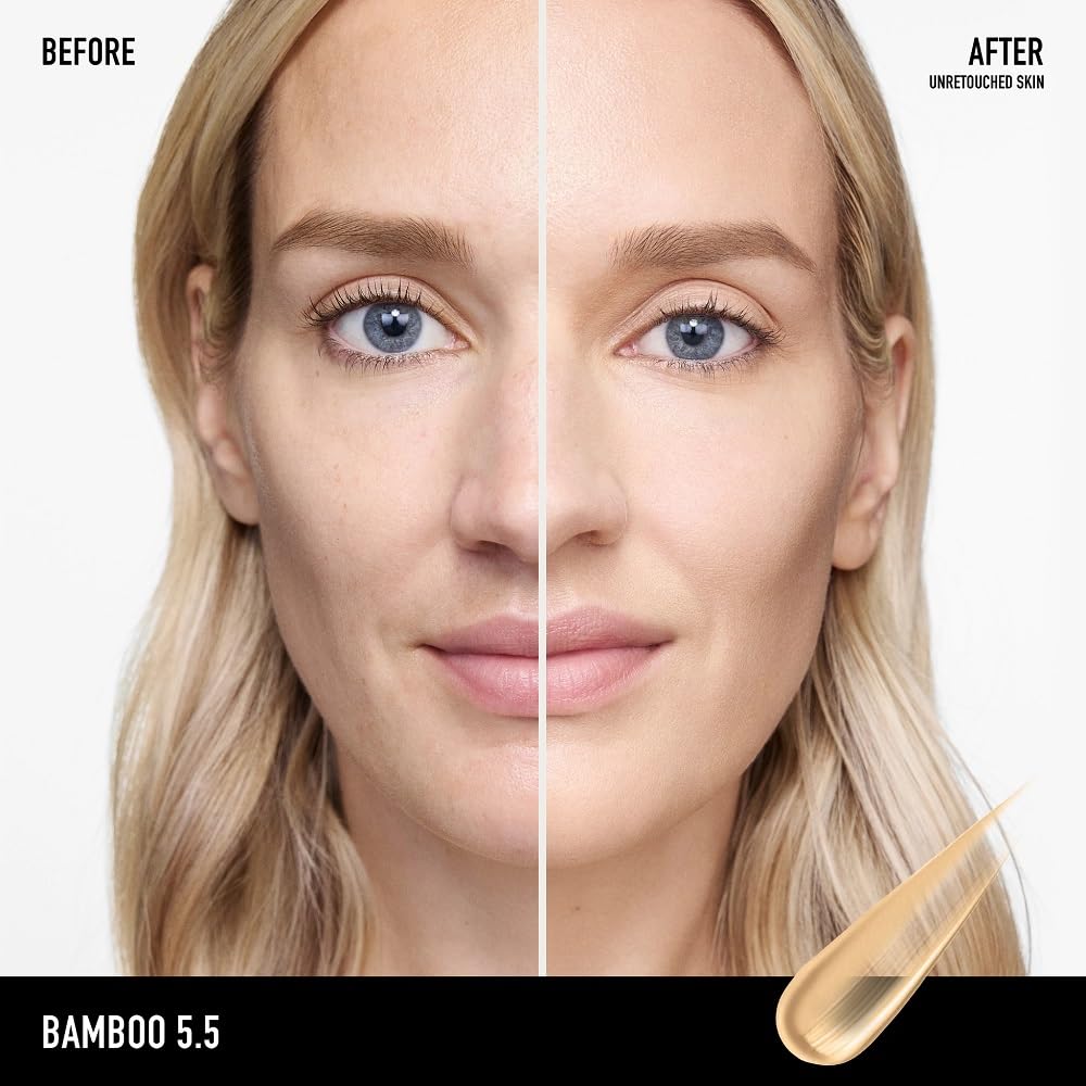bareMinerals muestra del tono Bamboo 5.5 en brazo y cobertura natural