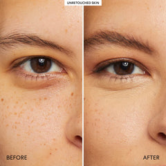 bareMinerals aplicación con dedo mostrando efecto luminoso inmediato