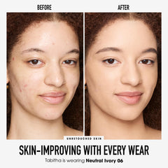 bareMinerals open jar of loose powder illustrating easy pickup and control