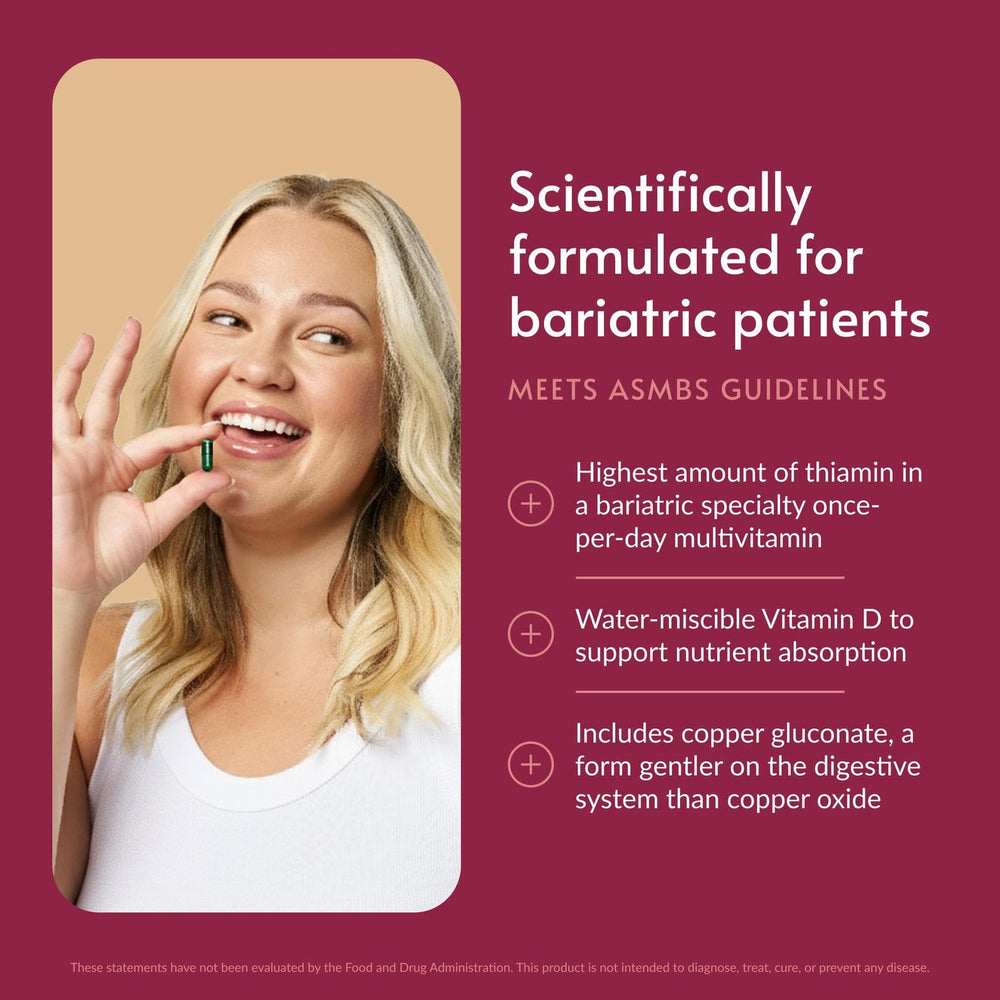 Bariatric Advantage cápsula en mano para visualizar la dosificación fácil
