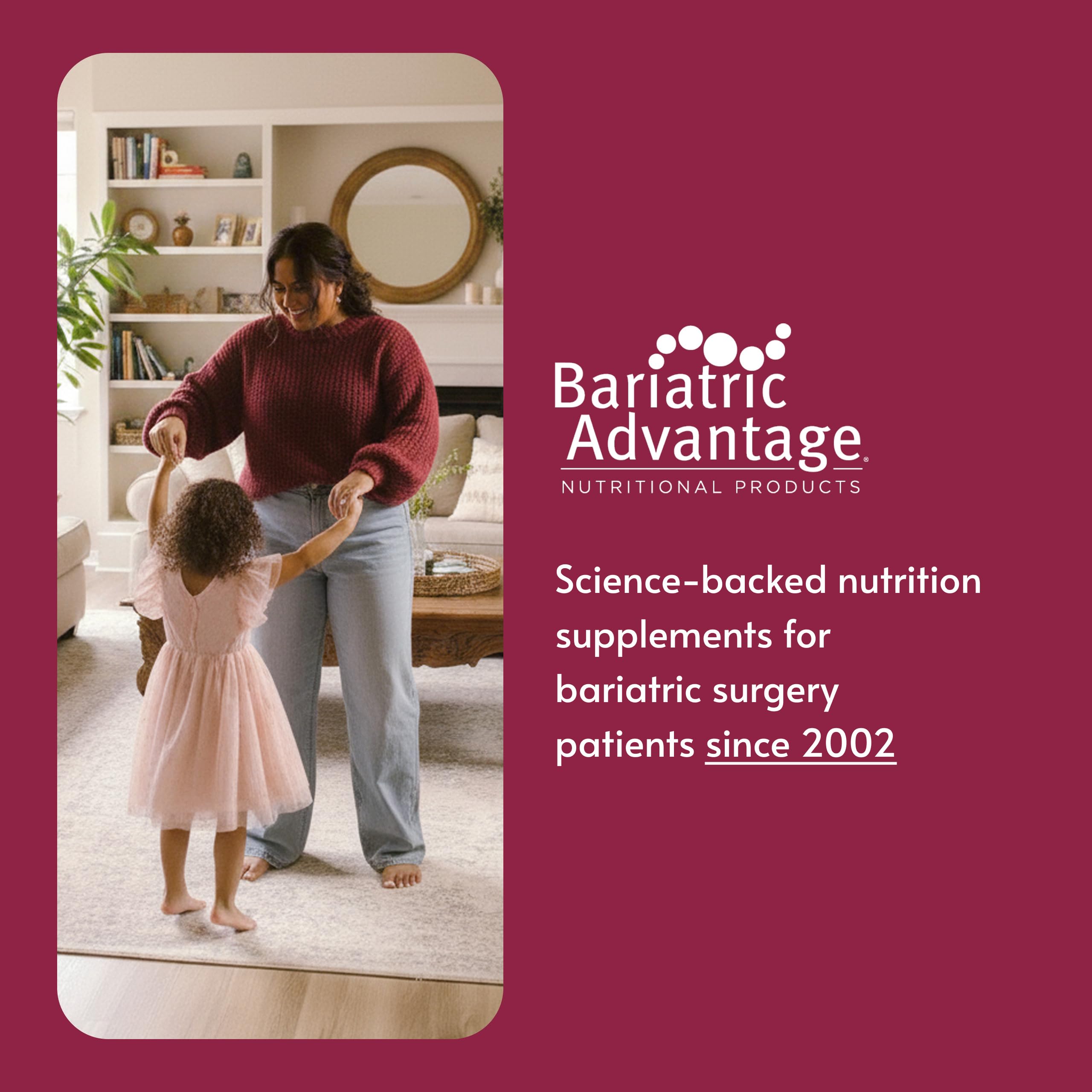 Bariatric Advantage producto junto a un desayuno, sugiriendo integración en rutina diaria