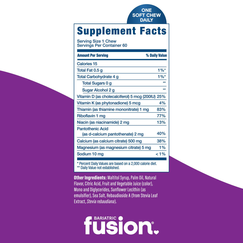Bariatric Fusion etiqueta con info de ingredientes y beneficios clave