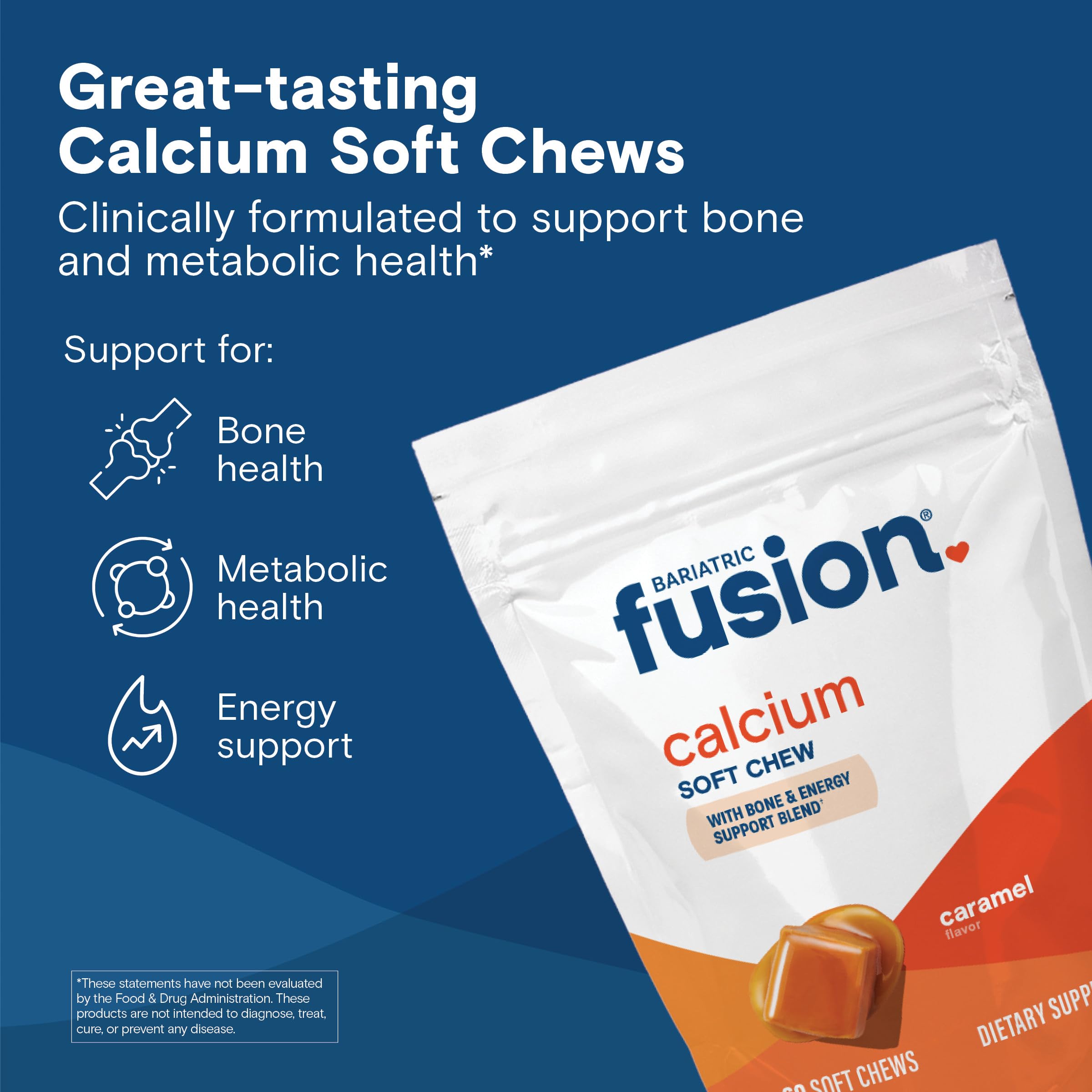 Bariatric Fusion masticables en mano para visualizar tamaño y facilidad de ingestión