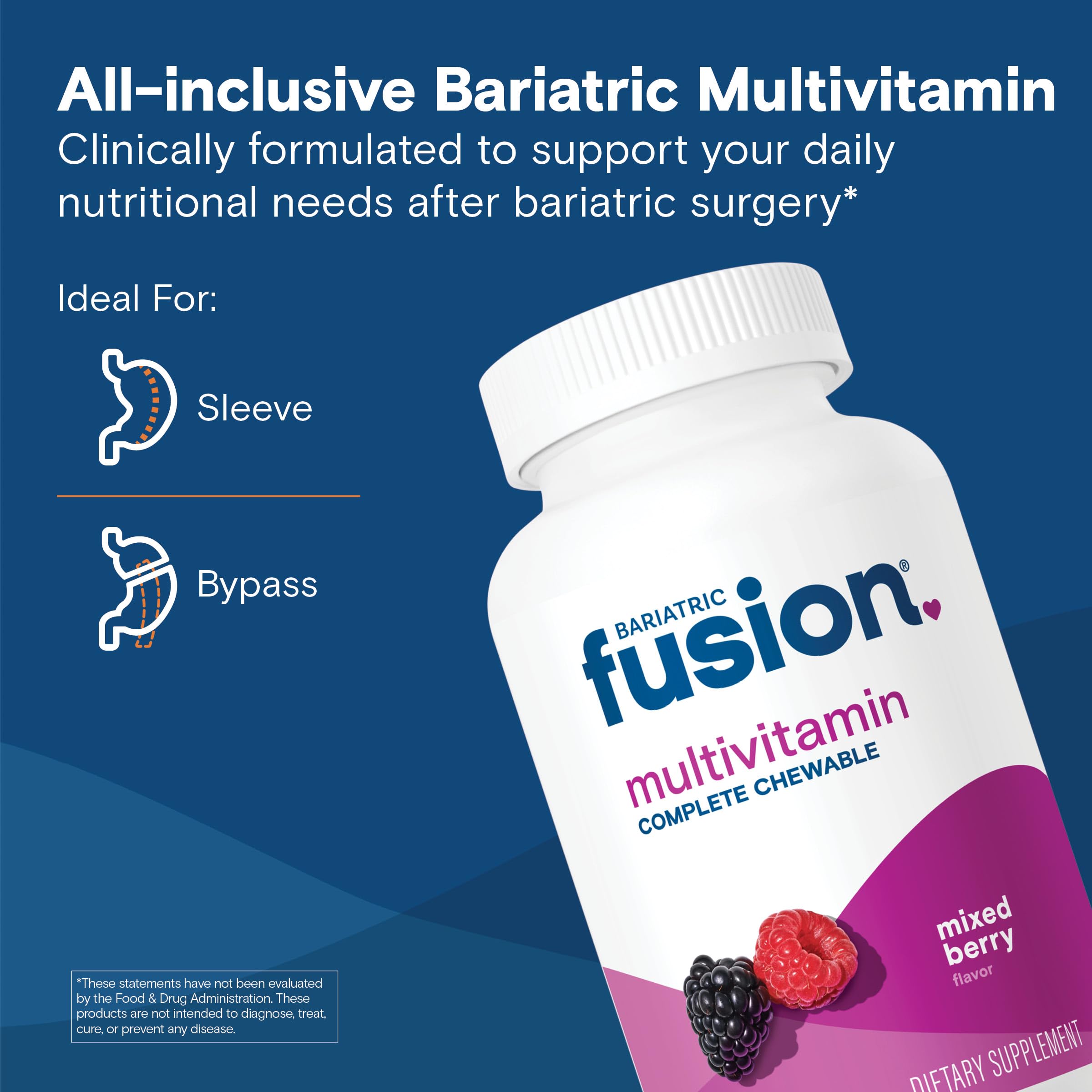 Bariatric Fusion tabletas masticables en primer plano para fácil ingestión