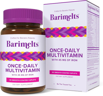 BariMelts front packaging showing bottle and caplets for easy daily use