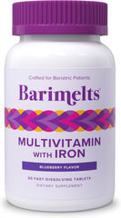 BariMelts frontal del envase sabor arándano mostrando diseño y beneficios