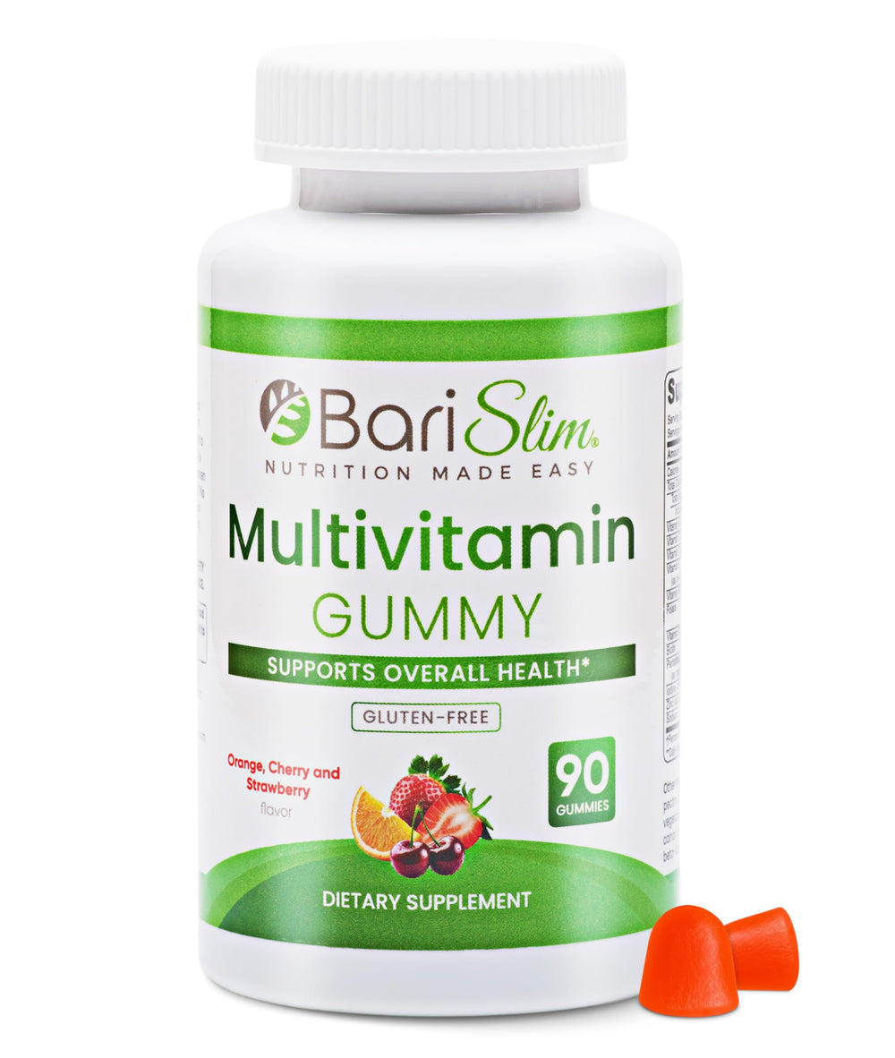 BariSlim envase frontal mostrando 90 gomitas y beneficios claros