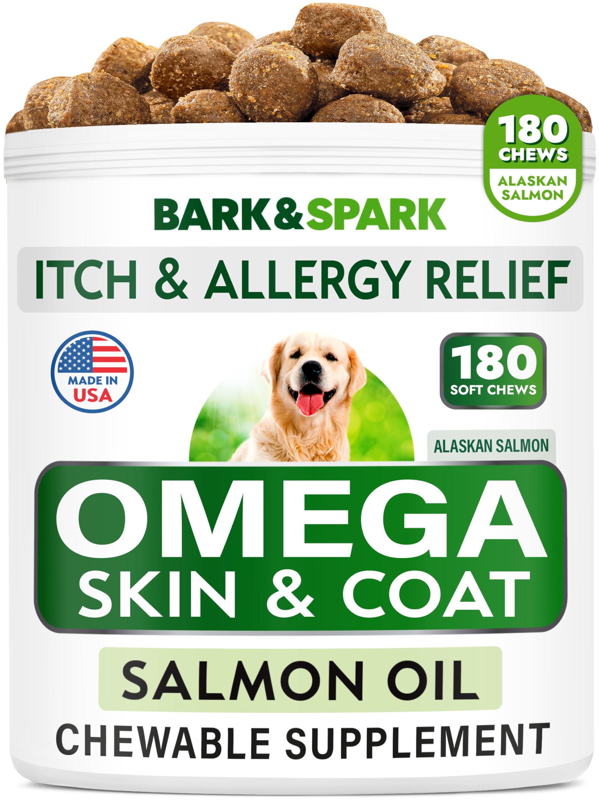 BARK&SPARK front jar view showing packaging and product benefits